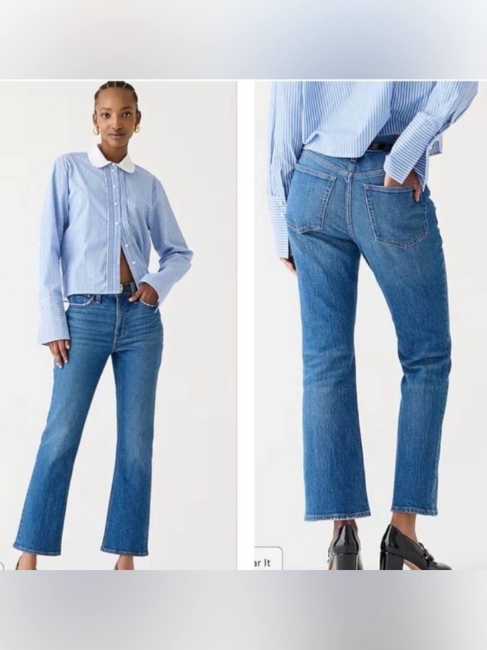 J.CREW 9” Demi Boot Crop Blue Jeans Size 27 Medium Rise Bootcut Cropped Denim